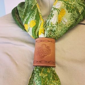 Leather octopus bandanna scarf slide snap back